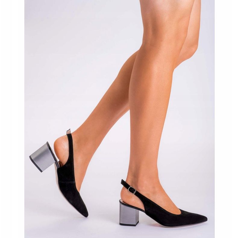 Marco Shoes Black sandals 1191P with a strap and a buckle 1