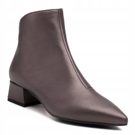 Marco Shoes Marco 1288B boots with low heels in leather brown 1