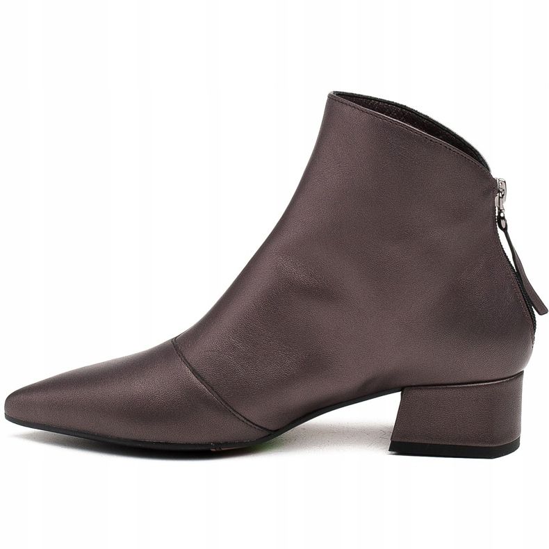 Marco Shoes Marco 1288B boots with low heels in leather brown 2