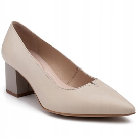 Marco Shoes Beige 1038P pumps on a stable heel 2