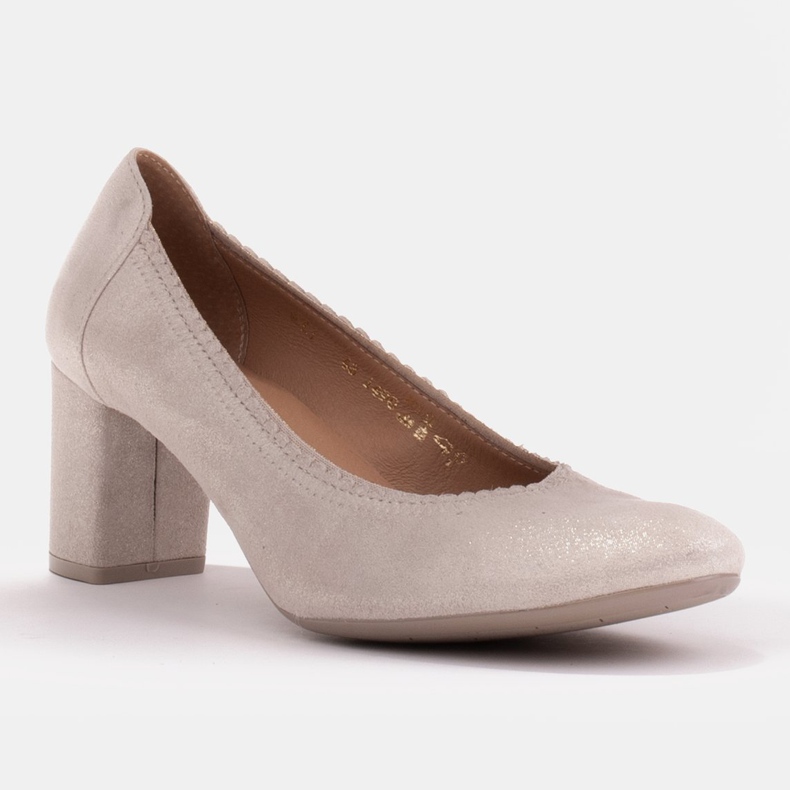 Marco Shoes Pumps made of velor goat heels beige 1