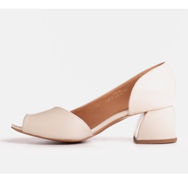 Marco Shoes Pumps with an open side white 1