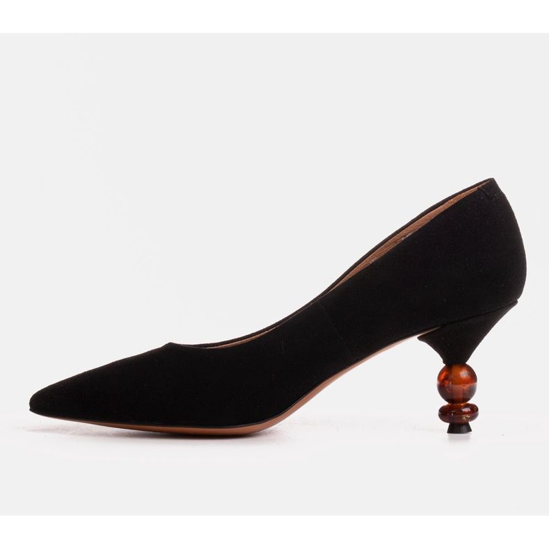 Marco Shoes Black pumps with amber stones 1