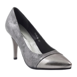 M.Daszyński Shiny pumps Daszyński DA28 grey 1