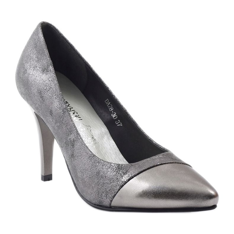 M.Daszyński Shiny pumps Daszyński DA28 grey 1