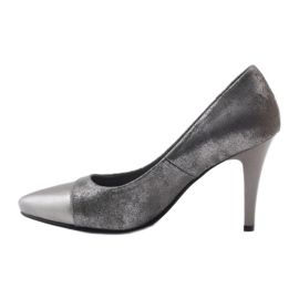 M.Daszyński Shiny pumps Daszyński DA28 grey 2