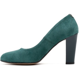 Marco Shoes Green 777P pumps made of unique suede leather with 3D dots 2