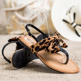 Seastar Stylish Sandals With A Bow brown black 1