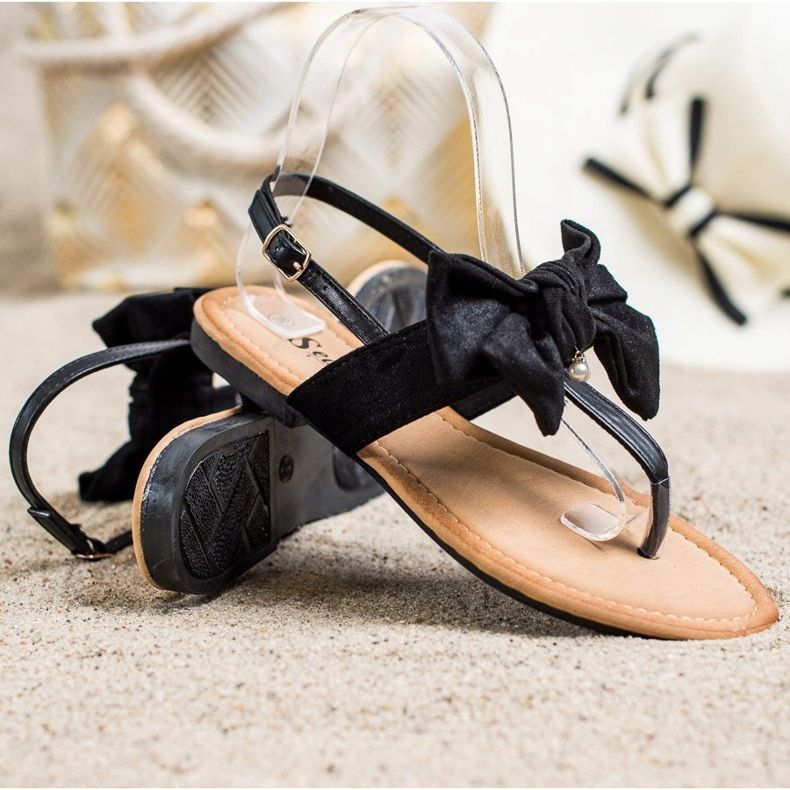 Seastar Stylish Sandals With A Bow black 1