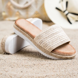 SHELOVET Espadrilles Slippers On The Platform beige 1
