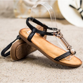 SHELOVET Elegant sandals with an elastic band black 1