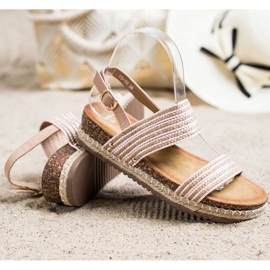 SHELOVET Comfortable Sandals With Buckle brown pink 1 SHELOVET Comfortable Sandals With Buckle brown pink 1