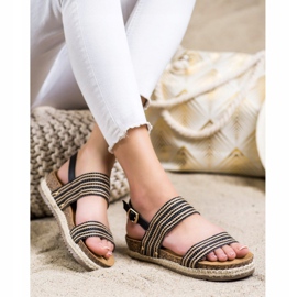 SHELOVET Comfortable Sandals With Buckle brown black 1