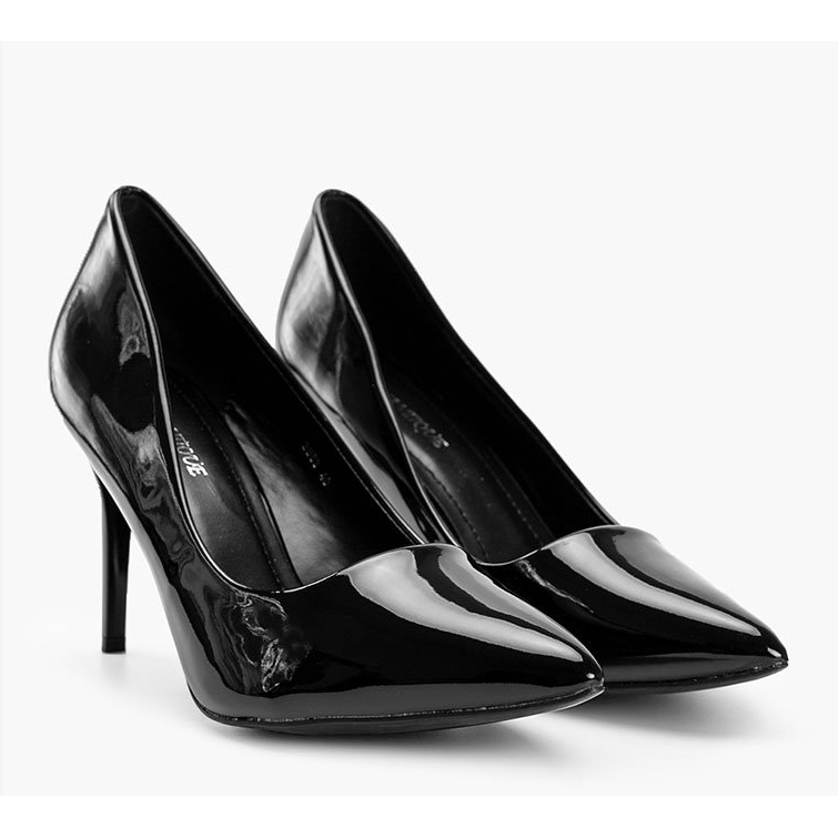 Black lacquered Tisha heels 1