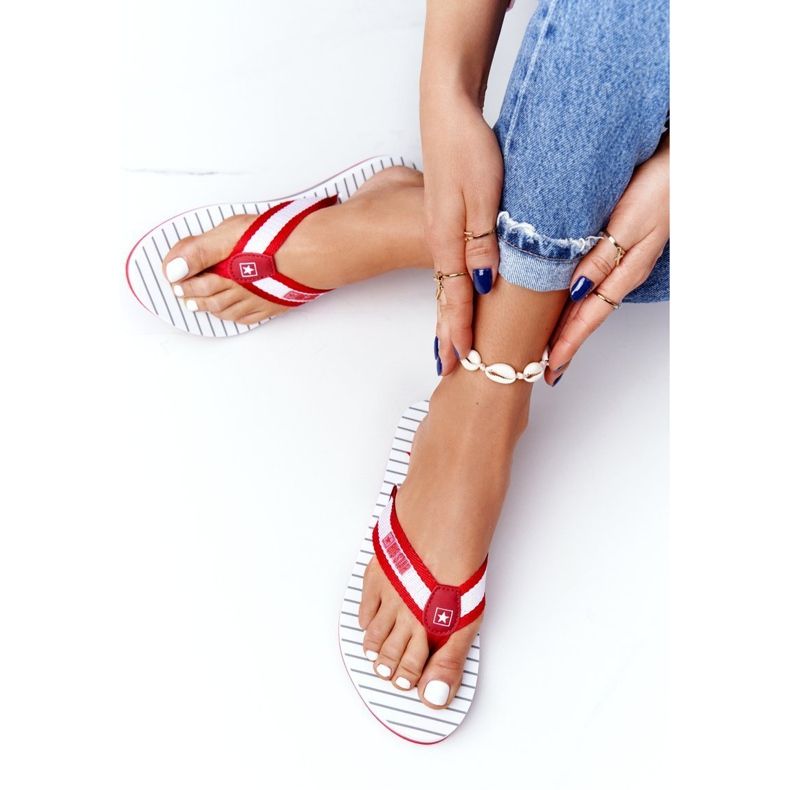 Women's flip-flops Big Star DD274A249 Red white 3