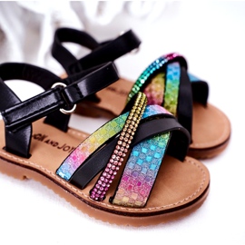 FR1 Children's Sandals With Sequins Black Becky blue pink green 4 FR1 Children's Sandals With Sequins Black Becky blue pink green 4