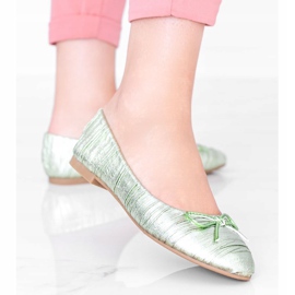 Green shiny women's Ayris ballerinas 1