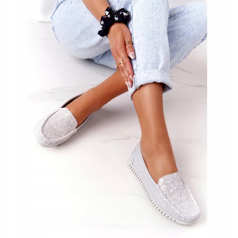 Women's Leather Loafers S.Barski 97630 Gray grey 4 Women's Leather Loafers S.Barski 97630 Gray grey 4
