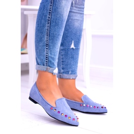 Lu Boo Blue Lords Iridescent Jets Suede Spike 128-A5 2