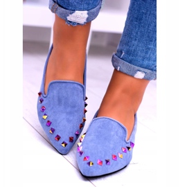 Lu Boo Blue Lords Iridescent Jets Suede Spike 128-A5 3