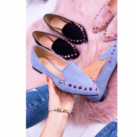 Lu Boo Blue Lords Iridescent Jets Suede Spike 128-A5 4