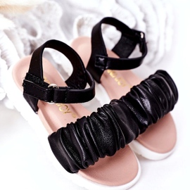 FR1 Children's Black Aimy Sandals With Velcro 1 FR1 Children's Black Aimy Sandals With Velcro 1
