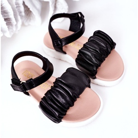 FR1 Children's Black Aimy Sandals With Velcro 3