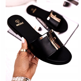 Elegant Women's Slippers Black Nicole Dilmah 2