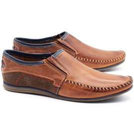 KOMODO Leather men's shoes 847 brown navy blue 2