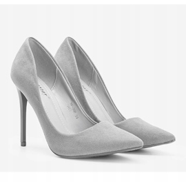 Gray pumps on a Shani stiletto heel grey 1