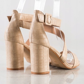 Renda Sandals On A Bar With Eco Leather beige 1