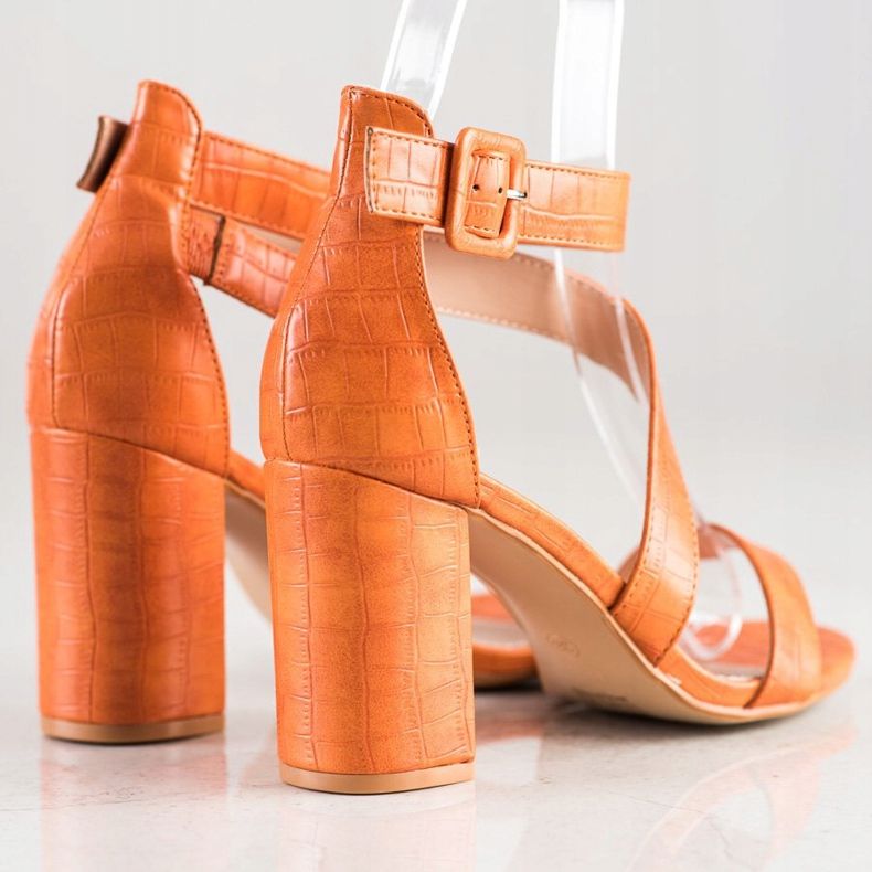 Renda Sandals On A Bar With Eco Leather orange 1