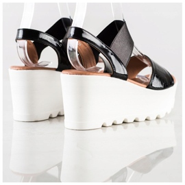 Weide Light Sandals On A White Wedge black 1