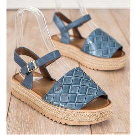 SHELOVET Espadrilles Sandals With Eco Leather blue 1