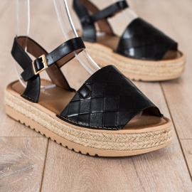 SHELOVET Espadrilles Sandals With Eco Leather black 1