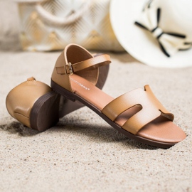 Ideal Shoes Classic Sandals Made Of Eco Leather brown 1