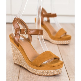 SHELOVET Espadrilles On Wedge Sandals brown 1