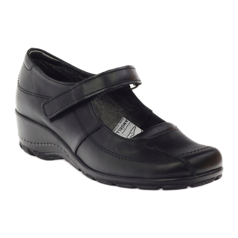 Pumps on wedges natural leather Angello 371 black 1