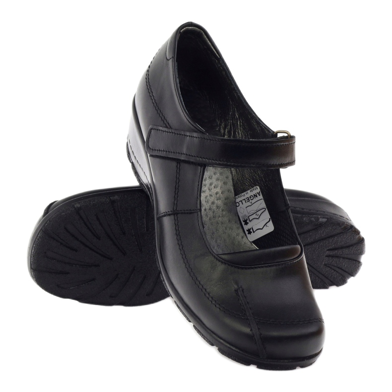 Pumps on wedges natural leather Angello 371 black 3
