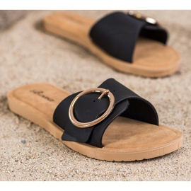 Bona Slippers With A Decorative Buckle black 1