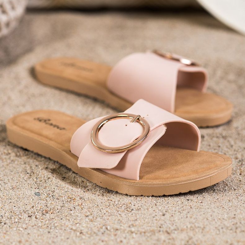 Bona Slippers With Decorative Buckle pink 1 Bona Slippers With Decorative Buckle pink 1