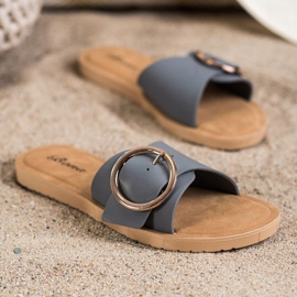 Bona Slippers With Decorative Buckle grey 1