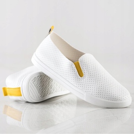 Sun Color Slipons With Yellow Insert white 1