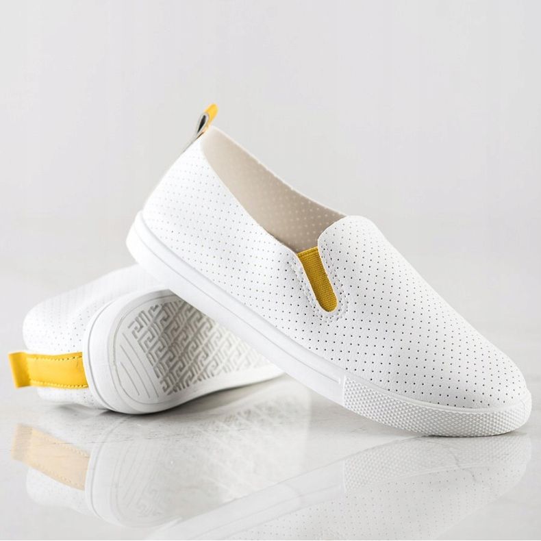 Sun Color Slipons With Yellow Insert white 1