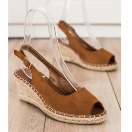 SHELOVET Casual Wedge Sandals brown 1