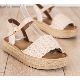 SHELOVET Braided Espadrilles Sandals beige 1 SHELOVET Braided Espadrilles Sandals beige 1