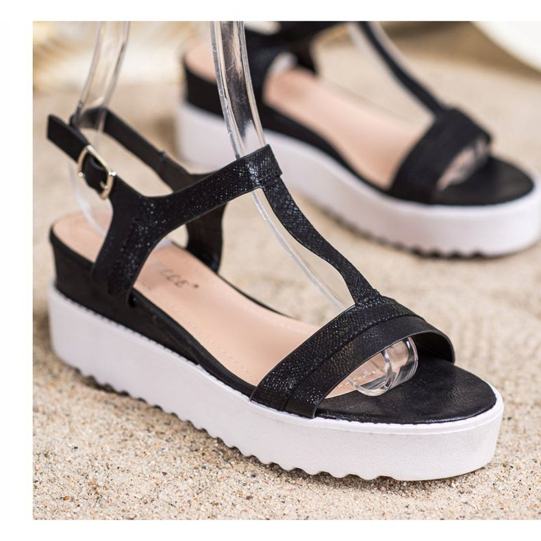 Bestelle Shimmering Wedge Sandals black 1