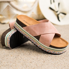 SHELOVET Powder Suede Slippers pink 1