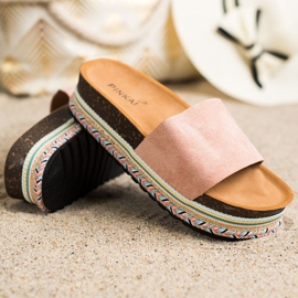 SHELOVET Comfortable Suede Slippers pink 1