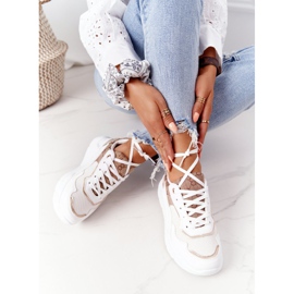 Women's sports shoes Sneakers White and Gold Melanie golden 1